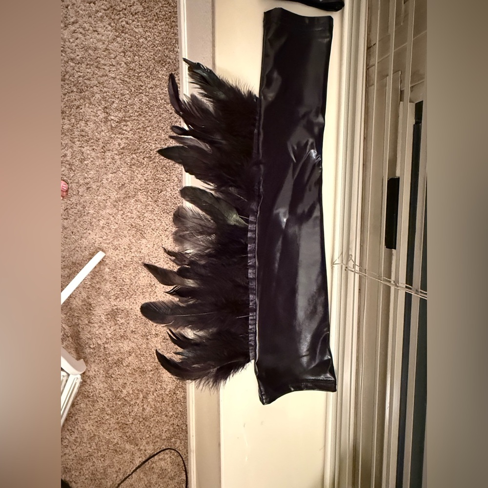 Black Feathered Arm Cuffs